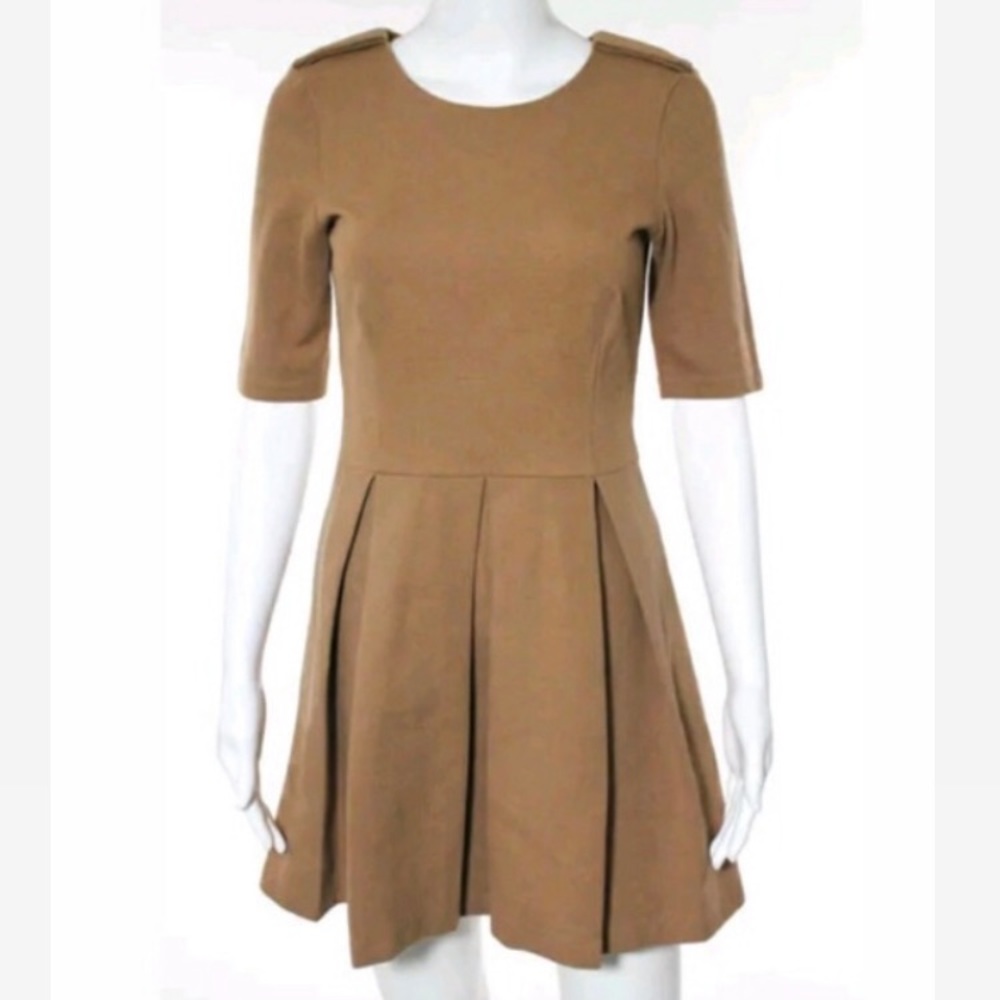 ✨Zara Woman Dress Pleated Tan✨